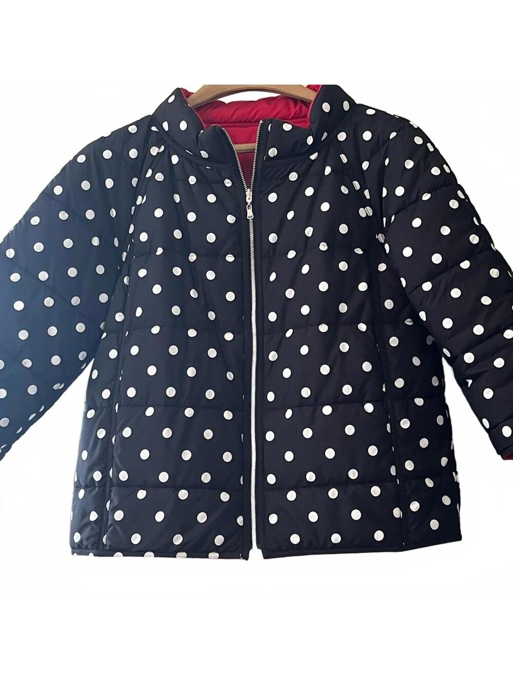 Reversible Women’s Jacket - Bright Red or Black and White Polka Dot